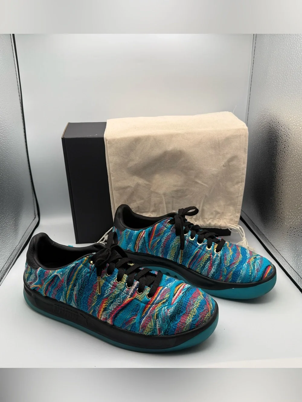 PUMA x COOGI California Blue Atoll Black Sweater Knit Men's Size 9.5 (367973-01)